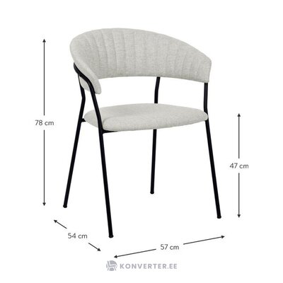 Harmaa-musta tuoli belle (kare design), jossa kauneusvirhe