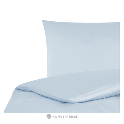 Gaiši zils kokvilnas gultas veļas komplekts 2-daļīgs (komforts) komplektēts