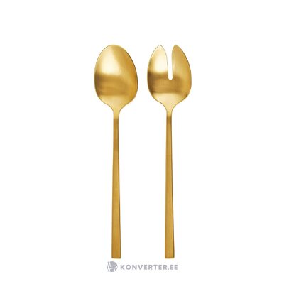 Gold cutlery for mixing salad (shine) intact