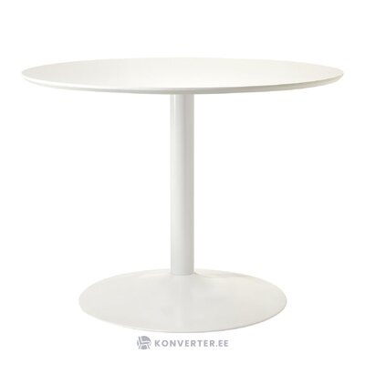 Valkoinen pyöreä ruokapöytä (menorca) d=100 vahvaa kauneusvirhettä
