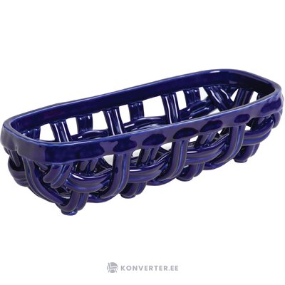 Blue decorative storage basket with baguette (amsterdam) beauty flaw
