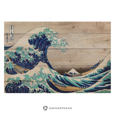 Wall picture (Japanese waves) intact, in box