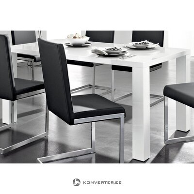 White high-gloss dining table