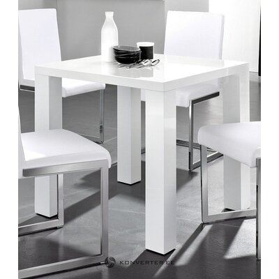 Baltas blizgus valgomasis stalas (80x80)