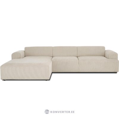 Бежевый большой угловой диван (мелва)
