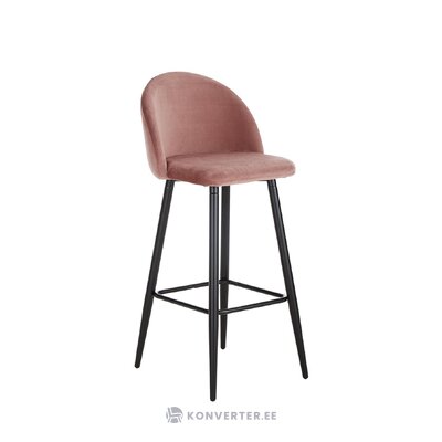 Rožinė aksominė baro kėdė (amy) nepažeista