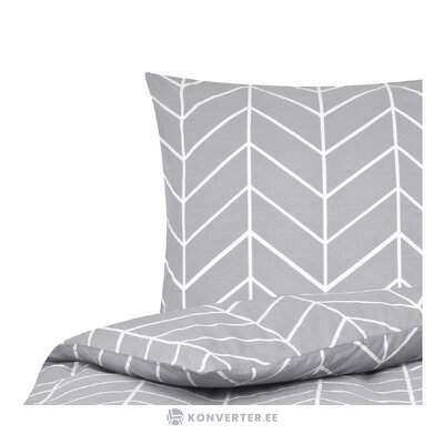 Gray patterned cotton bedding set 2-piece (mirja)