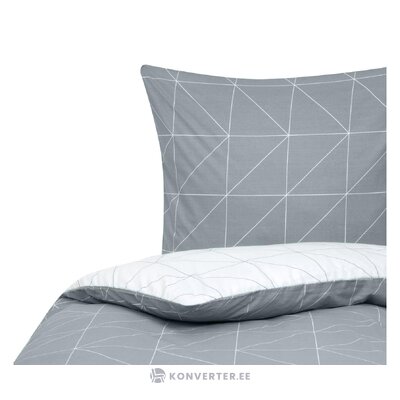 Gray patterned cotton bedding set 2-piece (marla)