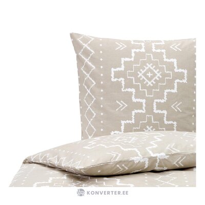 Light gray patterned cotton bedding set 2-piece (kamila)