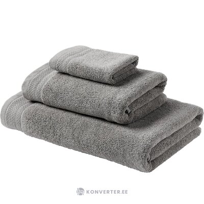Gray organic cotton towel set 3 pcs (premium) intact