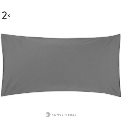 Dark gray cotton pillowcase 2 pcs (daria) 40x80