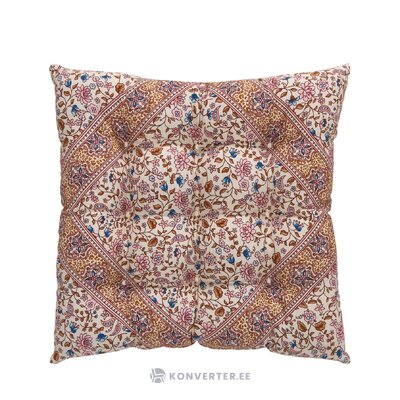 Pink patterned cotton chair cushion (lilou) 40x40