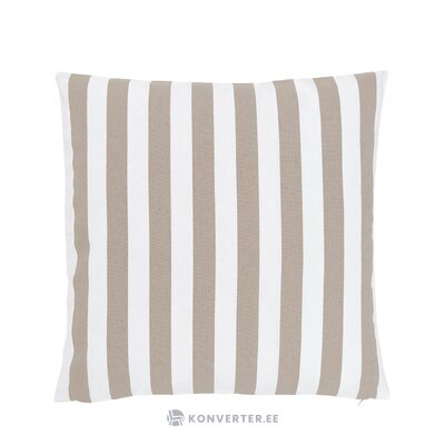 Beige-white striped cotton pillowcase (timon) 50x50 whole
