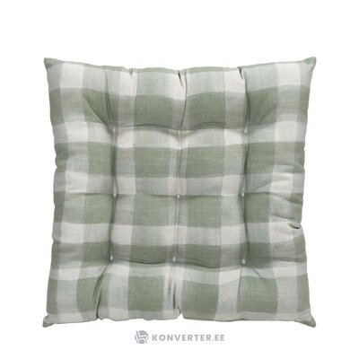 Green striped cotton chair cushion (milène) 40x40 whole