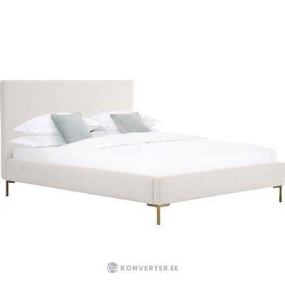 Kermanvärinen sänky (sänky) 160x200 ehjä