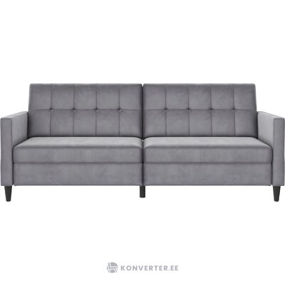 Pilka aksominė sofa-lova Hartford visa