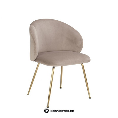 Beige-gold velvet chair (luisa) with cosmetic defects.