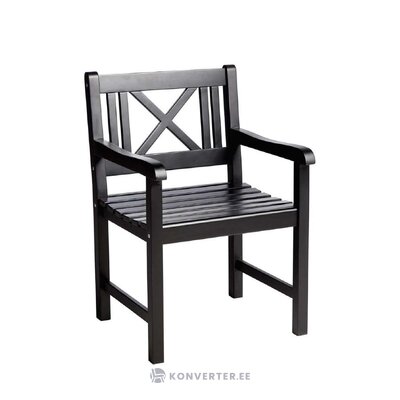 Black solid wood garden chair rosenborg (cinas) with cosmetic flaws.