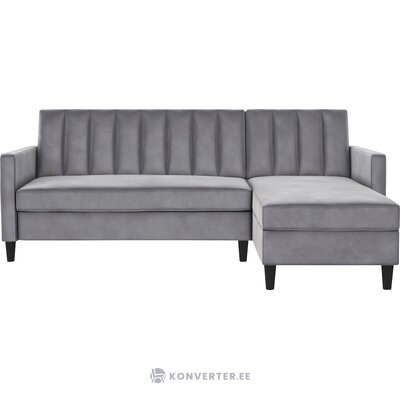 Gray velvet corner sofa bed celine intact