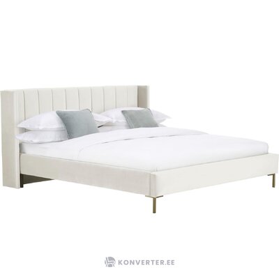 Кремовая бархатная кровать (сумерки) 160х200 в комплекте