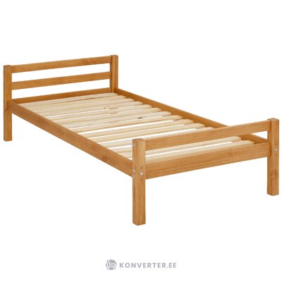 Brown solid wooden bed 90x200cm alpine intact