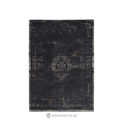 Черный хлопковый ковер в винтажном стиле минеральный черный (louis de Poortere) 230x330 неповрежденный