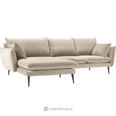 Light gray velvet corner sofa elio (besolux)