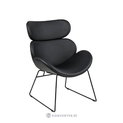Black design armchair cazar (actona) with cosmetic flaw.