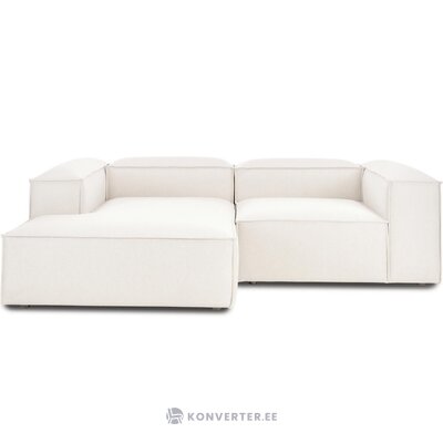Light beige modular corner sofa (Lennon) with cosmetic defects.