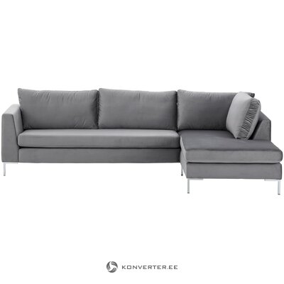 Light gray velvet corner sofa (luna)
