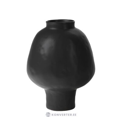 Juodos keramikos dizaino gėlių vaza (skirtukas) nepažeista