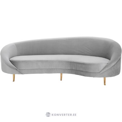 Gray design velvet sofa (gatsby) with beauty flaws