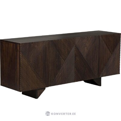 Dark brown mango wood design dresser (louis) 177cm with cosmetic flaws.