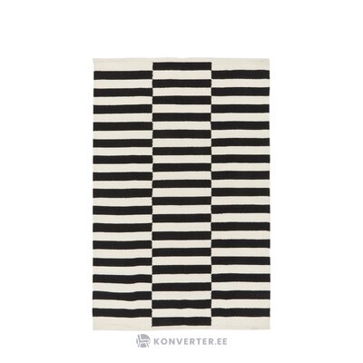 Черно-белый шерстяной ковер (донна) 120х180