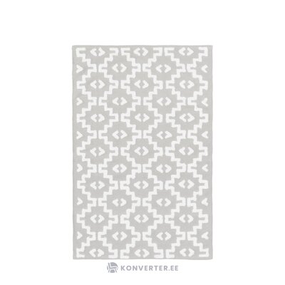 Light gray-white patterned cotton carpet (idris) 120x180 intact