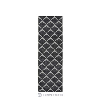 Musta ja harmaa kuviollinen matto escala (northrugs) 70x300 ehjä