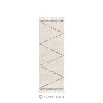 Kreminis medvilninis kilimas su zigzago raštu (asisa) 80x250 visas