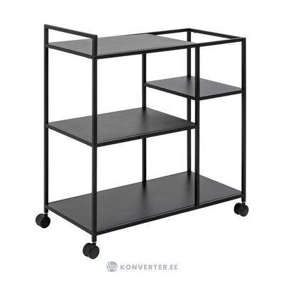 Black metal serving trolley (neptune) with a beauty flaw