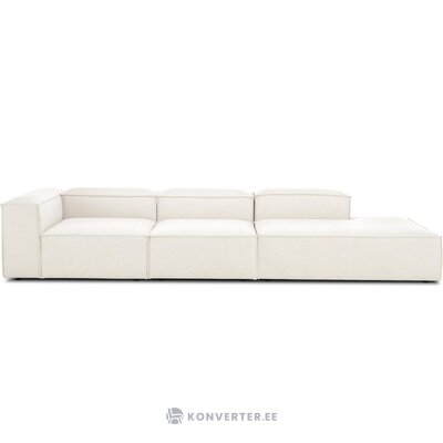 Bright large modular sofa with extended part (Lennon) 357cm with beauty defect