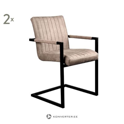 Smėlio spalvos kėdė ponza su metaliniu rėmu (51 etiketė)