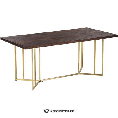 Mango dining table with golden metal legs 180cm (luca)