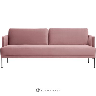 Rožinė aksominė sofa laisva