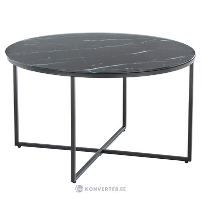 Black marble imitation coffee table (Antigua) with cosmetic flaws