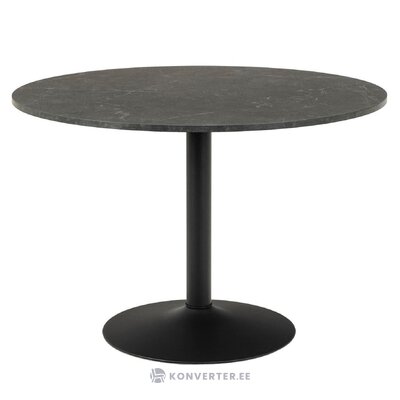 Black round marble imitation dining table ibiza (mesas) intact