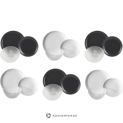 Black and white kitchenware set 18-piece contempora (galileo)