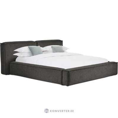 Dark gray bed with storage (lennon) 160x200