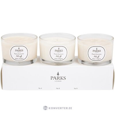 Set of 3 scented candles exclusive iii (parks london) intact