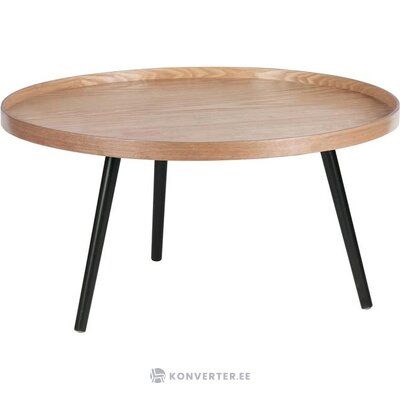 Brown-black round coffee table mesa (wood) intact