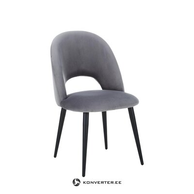 Dark gray velvet chair (rachel) with beauty flaws, hall sample