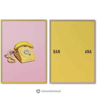 Набор настенных картин из 2 частей (банан)